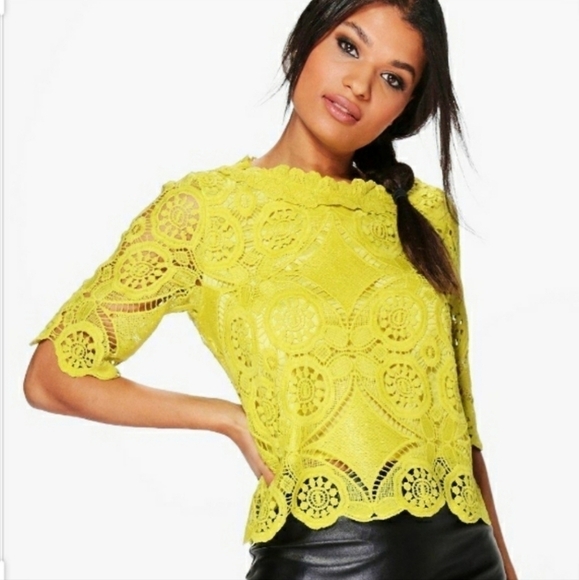 BOOHOO Lace Crochet Top - Picture 1 of 3